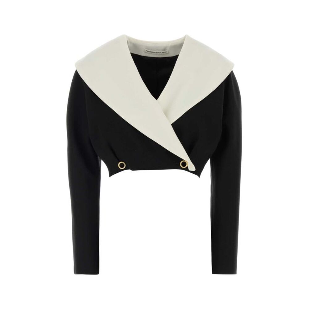 Alessandra Rich Women Black Stretch Crepe Blazer